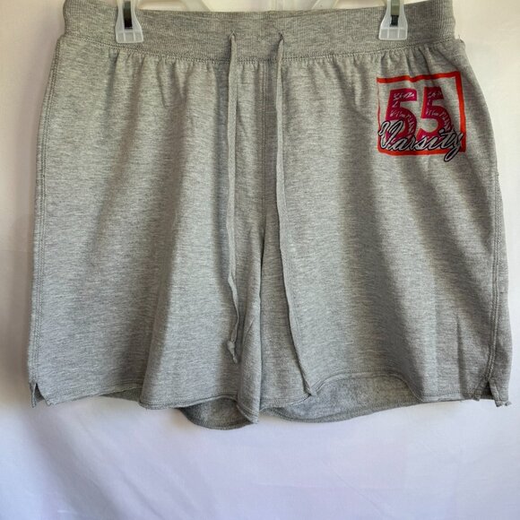 Mix & Co. Gray Knit Shorts with 55 Varsity in Pink Sz 1X - Picture 1 of 9